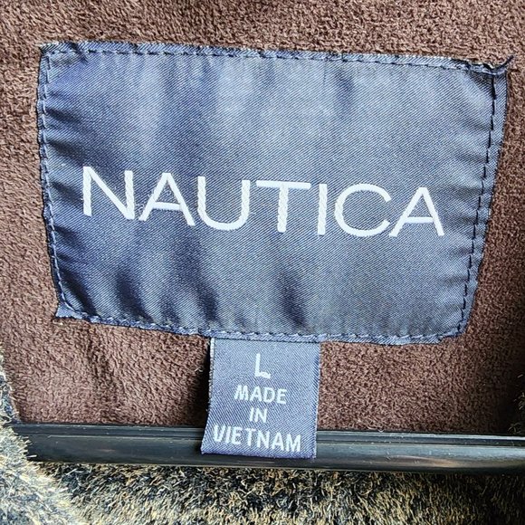 Nautica Brown Faux Micro-Suede Winter Coat Size Large - Picture 8 of 16